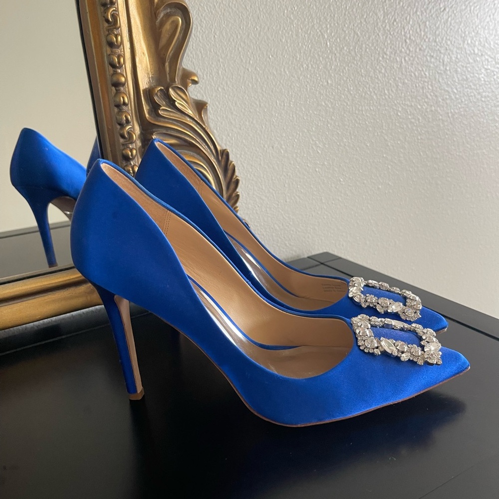 badgley mischka ryol blue shoes
